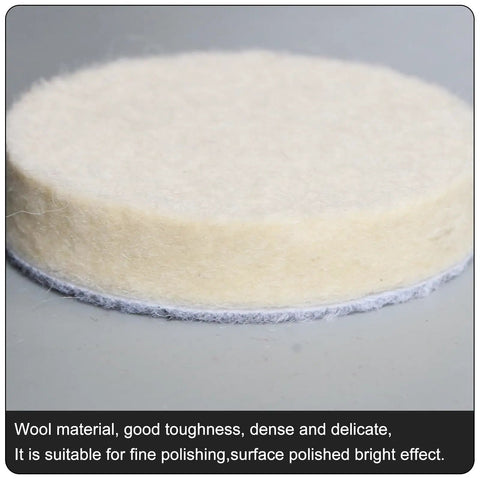 4 Inch Wool Felt Polishing Pad Buffing Wheel Kit for Drill, fine metal glass stone polishing, side view of pad