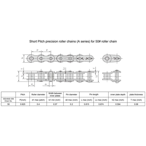 Beefed Up 50B11 Type B Roller Chain Sprocket, 1 Inch Bore, 11 Teeth, Five Eighths Inch Pitch, ANSI 50 Chain, Hardened 1045 Carbon Steel, HRC 38-42, Anti Rust Drive Sprocket With One Quarter By One Eighth Keyway And Two Set Screws At Ninety Degrees
