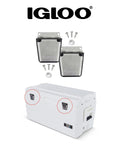 Heavy Duty Stainless Steel Cooler Parts Kit With Beefy Latches Hinges And Marine Grade Screws That Fit 50 To 165 Quart Ice Chests.