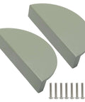 4 Pack Half Moon Cabinet Pulls With 2.5 Inch Center To Center, semicircle drawer handles, solid brass, screws included, green finish