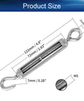Pack Of Ten Top Shelf M5 Turnbuckle Hooks And Eyes Crafted From Rust Proof 304 Stainless Steel To Deliver Tank Grade Wire Rope Tensioning That Handles Rigorous Sun Shade And Fence Installations Without Breaking A Sweat with size dimensions.