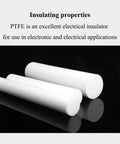 PTFE Rods 500mm Long And 22mm Diameter For Electronics, Mechanical Engineering, And Aerospace Use, shown as electrical insulators