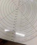10 Inch Round Center Finder Tool For Wood Turning Lathe Work Clear Acrylic Circle Locator with dual scales and marked measurements.