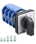 Built Tough Rotary Changeover Switch 63A 3-Position 1-0-2 Circuit with Center Off 12-Terminal Cam Selector