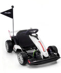 Kids 24V Electric Go Kart With Dual Motors 400W Power 9Ah Battery 6.5 MPH Safe Speed Two Stage Adjustable Frame Backyard EVA Wheels Drift Mode Max 132 Lbs Load White