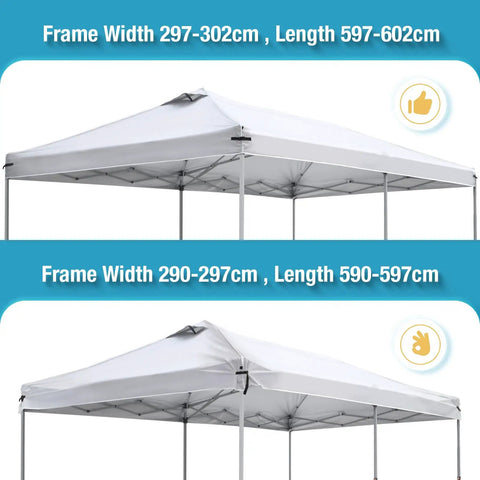 10x20 Canopy Replacement Top Cover With Air Vents For Outdoor Pop Up Gazebo Tent Top Only With Adjustable Straps Weatherproof And UV Guard White Frame Not Included Fits Most 10x20 Canopy Frames