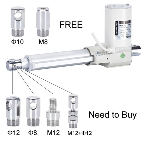 Built Like A Tank DC 24 Volt Electric Linear Actuator with motor and interchangeable mounts for custom applications.