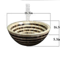 SDVantage Round Countertop Basin Sink Bowl,Ceramic Vessel Washbasin for Lavatory Bathroom Bathroom Vessel Sink Above Counter Bathroom Vanity Sink Bowl - 16.5" L X 16.5" W X 5.5" H with striped design.