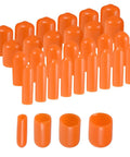 80Pcs Round Rubber End Caps Orange Vinyl Covers For 1/8 1/4 3/8 1/2 Inch Inner Dia Screw Thread Protectors Assortment Kit For DIY Projects