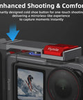 Grip Kit For DJI Action 5 Pro 4 3 With Cage, Handle Holder Bundle, cold shoe mount detail.