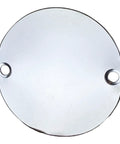 Hardcore Right Side Round Engine Clutch Cover Plate With Screws Fits 110cc 125cc, silver steel cover with two mounting holes.