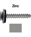 12 X 1.5 Inch Zinc Hex ReGrip Sheet Metal Roof Screw with Five Eighth Inch EPDM Washer, sharp point for roofing and siding