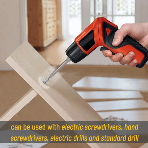 Heavy Duty Hex Head Allen Wrench Drill Bit Set Featuring 33 Pieces Crafted From Tough As Nails S2 Steel With Magnetic Tip and Quarter Inch Shank used with electric drills.
