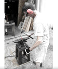 Craftsman forging Bean Head Strap Hinges In Wrought Iron Hardware 15 Inch Pair With Hammered Edging And Black Powder Coat Finish