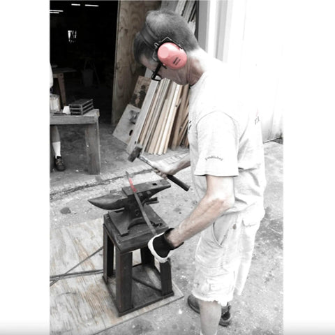 Craftsman forging Bean Head Strap Hinges In Wrought Iron Hardware 15 Inch Pair With Hammered Edging And Black Powder Coat Finish