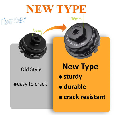 Heavy Duty 64Mm Oil Filter Wrench Socket Tool For Toyota Lexus Rav4 Camry Tundra Highlander Sienna Cruiser Venza shows new design features.