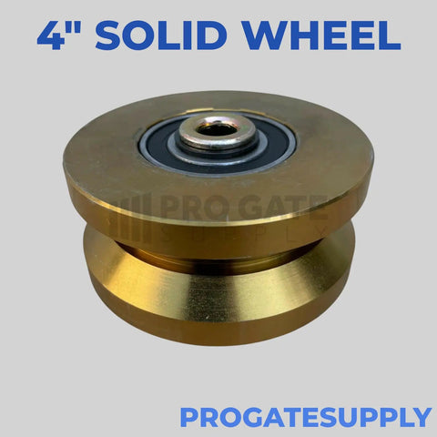 Heavy Duty 4 Inch Solid Steel V Groove Gate Wheels 2500 Pounds Capacity Sliding Gate Rollers for driveway automation.