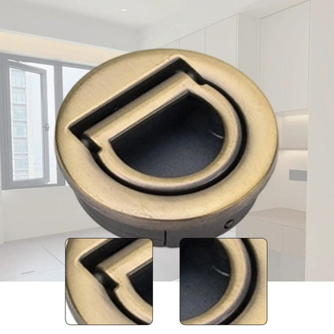 Recessed Door Pull Handle For Cabinets And Furniture Concealed Zinc Alloy Grip With Space Saving Install Green Bronze Finish