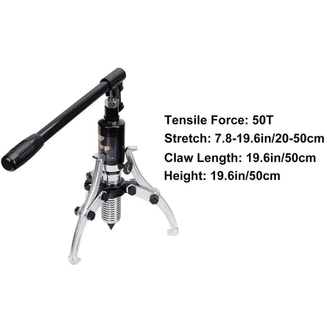 Heavy Duty 50 Ton Hydraulic Bearing Puller Tool with adjustable claw shaft and pulley separator for bushing removal