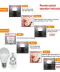 Smart LED Light Bulbs With 2 4GHz Wireless Remote 3 Zone Dimmable E27 Base Adjustable Color Temperature pairing instructions