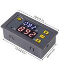 Dual Pack 12V DC Timer Delay Relay Module With 20A Capacity Programmable LED Digital Cycle Timer Plug And Play On Off Control 0ms To 999 Hours Easy Setup For Home Automation And Electronics, 72x39x26.5mm display module