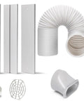 Universal Portable AC Window Vent Kit with exhaust hose, adjustable seals for sliding or vertical windows, 5.9 inch round coupler