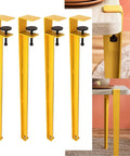 Killer F Shape Steel Table Legs Four Pack Adjustable Black Metal Furniture Base for DIY coffee tables, heavy duty, 5mm frame.