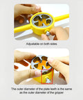 Durable 6-Piece PVC Pipe Threader Tap Set For Quick DIY Plumbing Fixes Featuring 1/2 Inch, 3/4 Inch And 1 Inch Die Tools close-up on yellow PVC threader