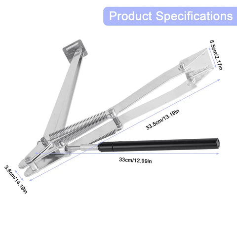 Dual Spring Automatic Greenhouse Window Opener Kit For Roof Vents With Solar Heat Sensitive Actuation dimensions diagram