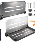 Super Sleek Aluminum RV Folding Wall Shelf With Hidden Drop Down Design Wall Mounted with installation kit, showcases compact foldable design.