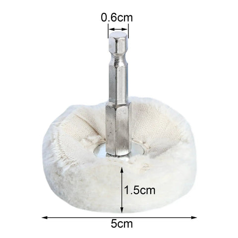 Get Ready To Polish Everything Like A Boss With This 1pc 6mm Shank Cotton Buffing Wheel For Grinding Jewelry Wood Metal And Abrasive Tools Perfect Cone Brush Angle Grinder Sanding Disc To Make Your DIY Projects Look Totally Sick And Professional - close-up of 5cm cotton buffing wheel with 6mm shank.