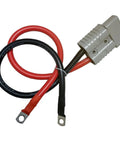 Heavy Duty 50A Double Pole Power Connector With 30Cm Flex Silicone Cable And 600V Two Pole Plug showing tinned copper connection wires.