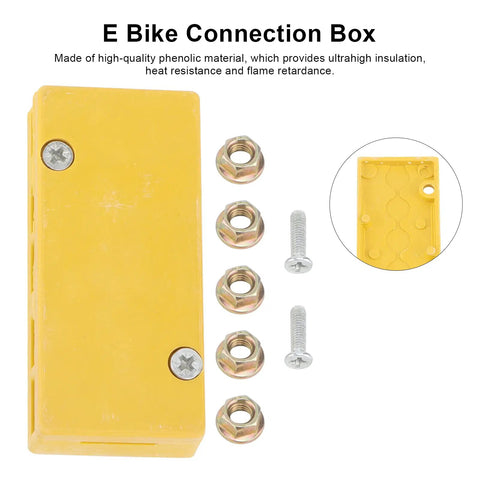 Ebike Junction Box For Controllers And Battery Wires, Insulated Wire Connector Case In Phenolic Material, Heat Resistant Housing For Easy Cable Management, Waterproof Quick Connect Wiring Solution For Electric Bikes