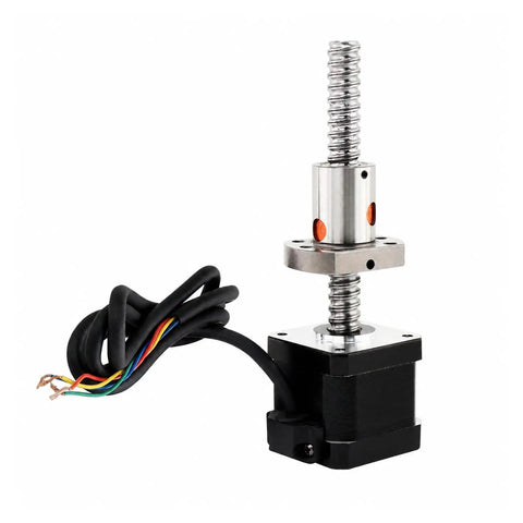 Smooth Stepper Motor 17HS8401S Coupled With SFU1204 Ball Screw L300mm For CNC Engraving Machine Upgrade Your DIY Gear Today, showing motor with wiring.