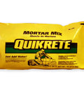 Front view of Quikrete 10 lb bag, yellow packaging for Construction Grade Mortar Mix For Brick, Concrete Block And Stone.