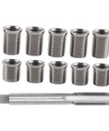 Universal Spark Plug Thread Repair Kit With M10x1.0 Inserts And M12x1.0 Tap In Stainless Steel For Automotive Engines