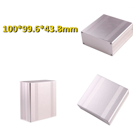 Waterproof aluminum PCB enclosure, 100x99.6x43.8mm, IP66, lightweight, corrosion-resistant, ideal for DIY projects and outdoor use.