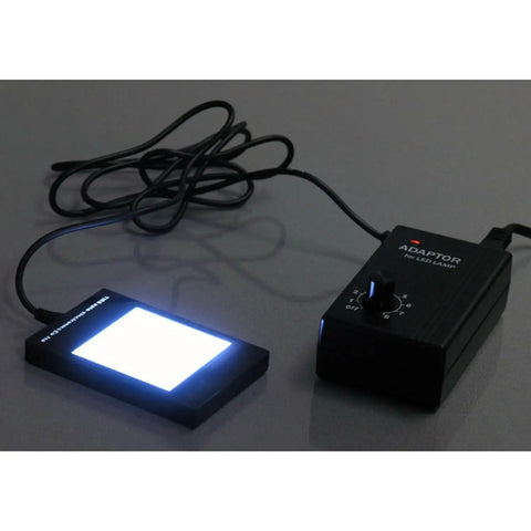 3-3/4 Inch LED Square Microscope Reflecting Plate With Adjustable Brightness, Bottom Light For Clear View, 110-240V Power Adapter Included