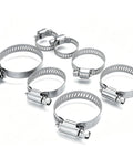 All In One Heavy Duty Stainless Steel Hose Clamp Kit With 24 Adjustable Worm Gear Clamps shown in various sizes