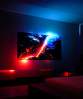 Ambient TV Backlighting Sync Box With HDMI Two Point Zero For 56 Inch To 65 Inch TVs Creates Immersive Color And Audio Sync in dark room