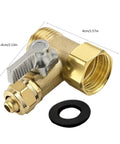 Top Tier 3 Way Ball Valve With Seamless Connection For 3 4 Inch Home Water Lines Lightning Fast Twist And No Fuss Maintenance showing brass construction and dimensions.