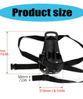 Portable Diving Tank Backpack With Scuba Tank Holder And Oxygen Bottle Bracket showing dimensions, black ABS nylon with straps.
