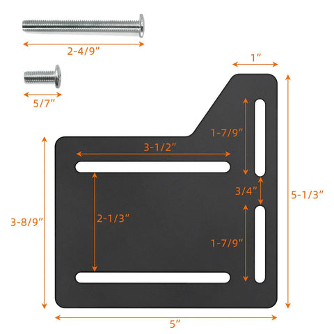 Adjustable headboard bracket with dimensions, steel material for Full To Queen Conversion Kit Pair Of Adjustable Headboard Brackets For Metal Bed Frames Quick Install No Sweat Setup Slides Four Inches For Super Room Upgrade.
