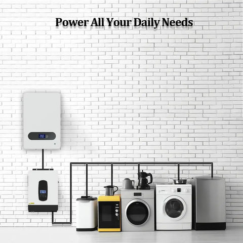 Badass 3200W Solar Inverter 24V To 230V Ac Pure Sine Wave With 80A Mppt Charger connected to home appliances.