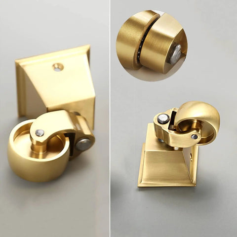 Top Shelf Solid Brass Casters Delivering Three Sixty Degree Swivel Grace For Any Couch Sofa Or Desk Antique Style Gold Cup Roller close-up view