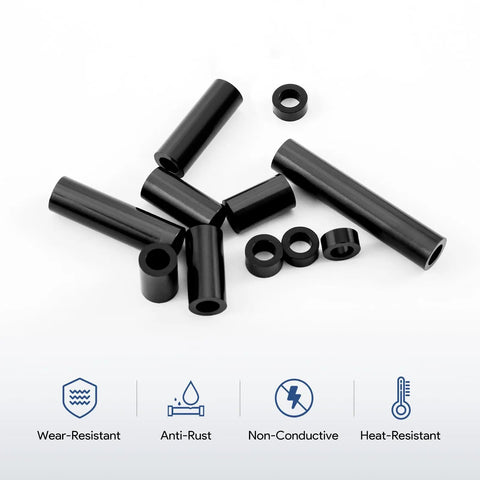 Dope 250 Pack Black Nylon Round Spacer Set 3Mm ID 7Mm OD With 12 Lengths Non Threaded Plastic Spacers For M3 Screws Ideal Diy Electronics And Hardware Spacing