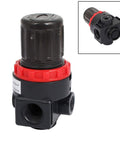 Beefed-Up Compact Pneumatic Air Filter And Pressure Regulator Kit With AR2000, adjustable black and red body, for home shop air