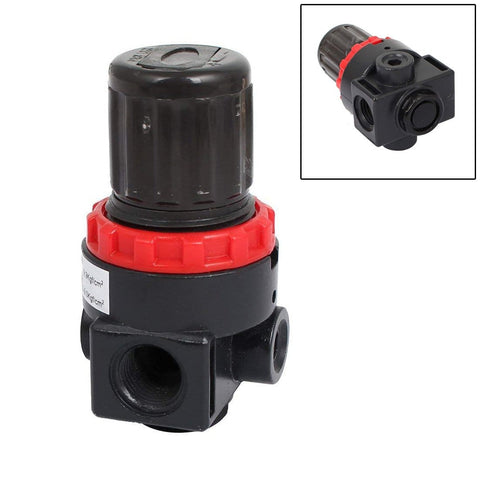 Beefed-Up Compact Pneumatic Air Filter And Pressure Regulator Kit With AR2000, adjustable black and red body, for home shop air