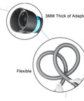 Close-up of Heavy Duty 5 Adapter Woodworking Dust Collection Hose Kit. Flexible hose and 3mm thick adaptors for easy use.