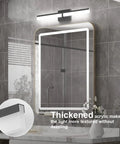 Black 24 Inch LED Vanity Light Fixture Over Mirror Sleek Modern Bath Bar With White 6000K Daylight Glow in bathroom.